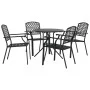 Stapelbare Gartenstühle, 5-teilig, Stahl, pulverbeschichtet, grau. von , Gartensets - Ref: Foro24-3283769, Preis: 391,07 €, R...