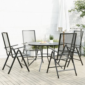 Set of 5 reclining garden chairs in anthracite steel by , Garden sets - Ref: Foro24-3283762, Price: 345,89 €, Discount: %