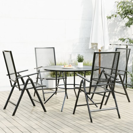 Set of 5 reclining garden chairs in anthracite steel by , Garden sets - Ref: Foro24-3283762, Price: 345,89 €, Discount: %