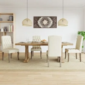 Esszimmerstühle, 4 Stück, Stoff mit Leinenoptik in Beige. von , Essstühle - Ref: Foro24-3309175, Preis: 545,14 €, Rabatt: %