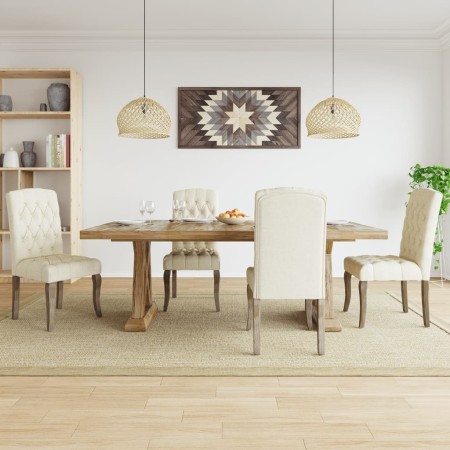 Esszimmerstühle, 4 Stück, Stoff mit Leinenoptik in Beige. von , Essstühle - Ref: Foro24-3309175, Preis: 601,27 €, Rabatt: %