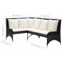 Zweiteilige schwarze PE-Rattan-Gartenecksofas von vidaXL, Outdoor-Sofas - Ref: Foro24-310224, Preis: 298,36 €, Rabatt: %