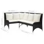 Zweiteilige schwarze PE-Rattan-Gartenecksofas von vidaXL, Outdoor-Sofas - Ref: Foro24-310224, Preis: 214,96 €, Rabatt: %