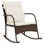 Garten Schaukelstuhl mit braunen Kissen aus synthetischem Rattan von , Gartenstühle - Ref: Foro24-369019, Preis: 99,61 €, Rab...