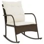Garten Schaukelstuhl mit braunen Kissen aus synthetischem Rattan von , Gartenstühle - Ref: Foro24-369019, Preis: 99,61 €, Rab...