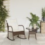 Garten Schaukelstuhl mit braunen Kissen aus synthetischem Rattan von , Gartenstühle - Ref: Foro24-369019, Preis: 99,61 €, Rab...