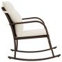 Garden rocking chair with brown synthetic rattan cushions by , Garden chairs - Ref: Foro24-369019, Price: 95,52 €, Discount: %