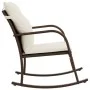 Garden rocking chair with brown synthetic rattan cushions by , Garden chairs - Ref: Foro24-369019, Price: 97,20 €, Discount: %
