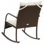 Garden rocking chair with brown synthetic rattan cushions by , Garden chairs - Ref: Foro24-369019, Price: 97,20 €, Discount: %