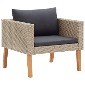 Individual garden sofa with beige synthetic rattan cushions by vidaXL, Outdoor sofas - Ref: Foro24-310219, Price: 93,17 €, Di...