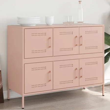 Cold-rolled steel sideboard in pink 100.5x39x79 cm by , Sideboards - Ref: Foro24-843097, Price: 168,73 €, Discount: %