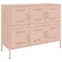 Aparador de acero laminado en frío rosa 100,5x39x79 cm