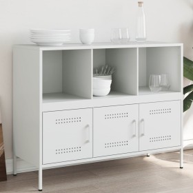 Aparador de acero laminado en frío blanco 100,5x39x79 cm de , Aparadores - Ref: Foro24-843095, Precio: 150,91 €, Descuento: %