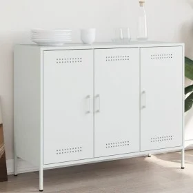 Kaltgewalzter weißer Stahlschrank 100,5x39x79 cm von , Sideboards - Ref: Foro24-843029, Preis: 144,33 €, Rabatt: %
