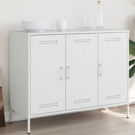 Kaltgewalzter weißer Stahlschrank 100,5x39x79 cm von , Sideboards - Ref: Foro24-843029, Preis: 144,33 €, Rabatt: %