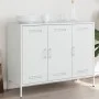 Kaltgewalzter weißer Stahlschrank 100,5x39x79 cm von , Sideboards - Ref: Foro24-843029, Preis: 144,33 €, Rabatt: %