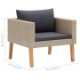 Individual garden sofa with beige synthetic rattan cushions by vidaXL, Outdoor sofas - Ref: Foro24-310219, Price: 93,17 €, Di...