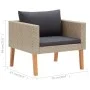 Individual garden sofa with beige synthetic rattan cushions by vidaXL, Outdoor sofas - Ref: Foro24-310219, Price: 92,04 €, Di...