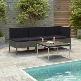 3-piece garden furniture set and gray synthetic rattan cushions by vidaXL, Garden sets - Ref: Foro24-310204, Price: 245,88 €,...
