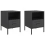 Bedside table made of cold-rolled black steel, 36x39x50.5 cm by , Nightstands - Ref: Foro24-843055, Price: 104,40 €, Discount: %