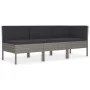 3-piece garden furniture set and gray synthetic rattan cushions by vidaXL, Garden sets - Ref: Foro24-310204, Price: 246,31 €,...