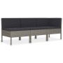 3-teiliges Gartenmöbel-Set und graue synthetische Rattankissen von vidaXL, Gartensets - Ref: Foro24-310204, Preis: 249,99 €, ...
