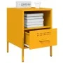 Cold-rolled steel yellow bedside table 36x39x50.5 cm by , Nightstands - Ref: Foro24-843060, Price: 73,58 €, Discount: %