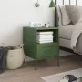 Olive green laminated steel nightstand 36x39x50.5 cm by , Nightstands - Ref: Foro24-843062, Price: 61,56 €, Discount: %