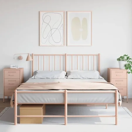 Bedside tables 2 units cold-rolled steel pink 36x39x68 cm by , Nightstands - Ref: Foro24-843081, Price: 168,42 €, Discount: %