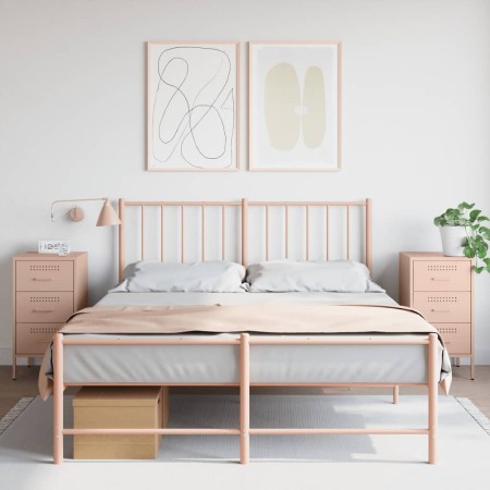 Nachttische, 2 Stück, kaltgewalzter Stahl, rosa, 36x39x68 cm. von , Nachttische - Ref: Foro24-843081, Preis: 170,38 €, Rabatt: %