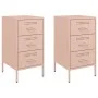 Bedside tables 2 units cold-rolled steel pink 36x39x68 cm by , Nightstands - Ref: Foro24-843081, Price: 168,42 €, Discount: %