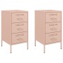 Nachttische, 2 Stück, kaltgewalzter Stahl, rosa, 36x39x68 cm. von , Nachttische - Ref: Foro24-843081, Preis: 170,38 €, Rabatt: %