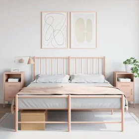 Bedside tables 2 units cold-rolled steel pink 36x39x68 cm by , Nightstands - Ref: Foro24-843069, Price: 113,56 €, Discount: %