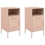 Nachttische, 2 Stück, kaltgewalzter Stahl, rosa, 36x39x68 cm. von , Nachttische - Ref: Foro24-843069, Preis: 114,85 €, Rabatt: %
