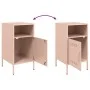 Nachttische, 2 Stück, kaltgewalzter Stahl, rosa, 36x39x68 cm. von , Nachttische - Ref: Foro24-843069, Preis: 113,56 €, Rabatt: %