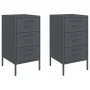 Nightstands 2 units anthracite gray steel 36x39x68 cm by , Nightstands - Ref: Foro24-843083, Price: 170,38 €, Discount: %