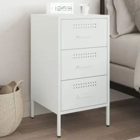 Cold-rolled steel white bedside table 36x39x68 cm by , Nightstands - Ref: Foro24-843088, Price: 78,14 €, Discount: %