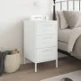 Mesita de noche acero laminado en frío blanco 36x39x68 cm de , Mesitas de noche - Ref: Foro24-843088, Precio: 77,48 €, Descue...