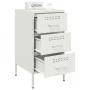 Mesita de noche acero laminado en frío blanco 36x39x68 cm de , Mesitas de noche - Ref: Foro24-843088, Precio: 77,48 €, Descue...