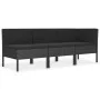 3-teiliges Gartenmöbel-Set und schwarze synthetische Rattankissen von vidaXL, Gartensets - Ref: Foro24-310203, Preis: 240,84 ...