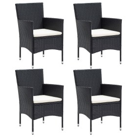Sillas de comedor para jardín 4 unidades ratán sintético negro de vidaXL, Sillas de jardín - Ref: Foro24-310562, Precio: 200,...