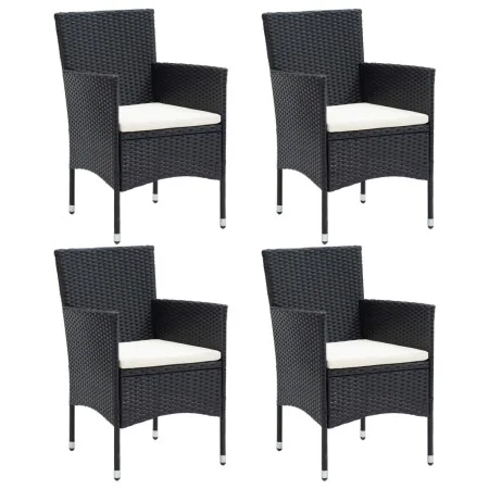 Esstischstühle für den Garten, 4 Stück, aus schwarzem synthetischem Rattan. von vidaXL, Gartenstühle - Ref: Foro24-310562, Pr...