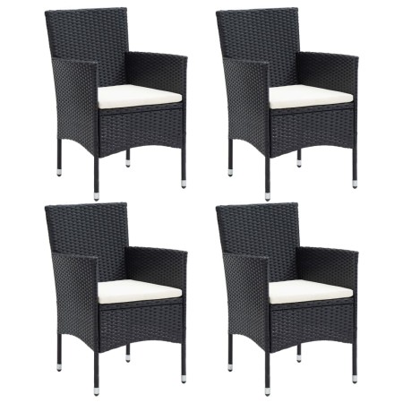 Sillas de comedor para jardín 4 unidades ratán sintético negro by vidaXL, Garden chairs - Ref: Foro24-310562, Price: 200,33 €...