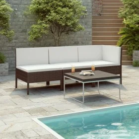 3-piece garden furniture set and brown synthetic rattan cushions by vidaXL, Garden sets - Ref: Foro24-310201, Price: 256,71 €...