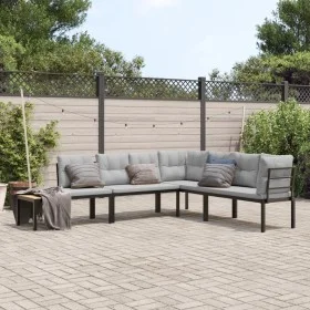 Gartenbankkissen 4-teilig, Stahl mit schwarzer Pulverbeschichtung. von , Gartensets - Ref: Foro24-3283646, Preis: 398,57 €, R...