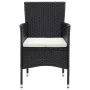Esstischstühle für den Garten, 4 Stück, aus schwarzem synthetischem Rattan. von vidaXL, Gartenstühle - Ref: Foro24-310562, Pr...