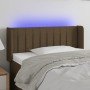 Cabecero con LED de tela marrón oscuro 103x16x78/88 cm en Cabeceros y pies de cama | Comprar online en Foro24