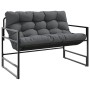Gartenbank mit anthrazitfarbenem Stahlkissen, 113 cm. von , Gartenbänke - Ref: Foro24-4009299, Preis: 175,75 €, Rabatt: %