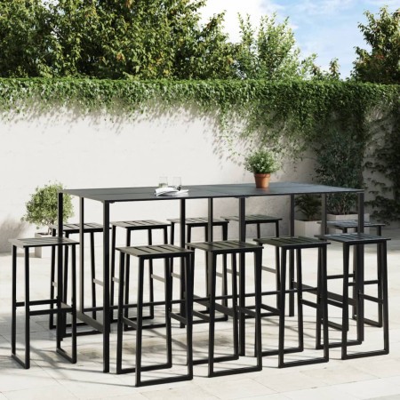 High table and garden stools set, 11 pieces, black steel by , Garden sets - Ref: Foro24-3283755, Price: 910,72 €, Discount: %