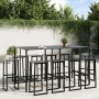 High table and garden stools set, 11 pieces, black steel by , Garden sets - Ref: Foro24-3283755, Price: 910,72 €, Discount: %